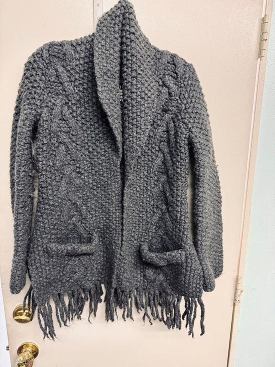 Lucky Brand Sweaters - Lucky Brand Charcoal Gray Wool Knit Cardigan Sweater